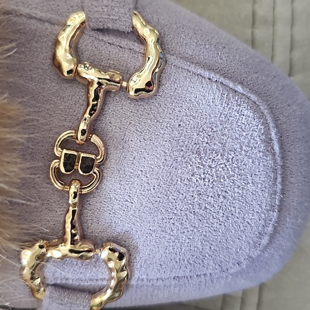 Unbranded Faux Fur Lined Loafers, Lilac, Size 37 = U.S. 6.5 - Picture 2 of 4
